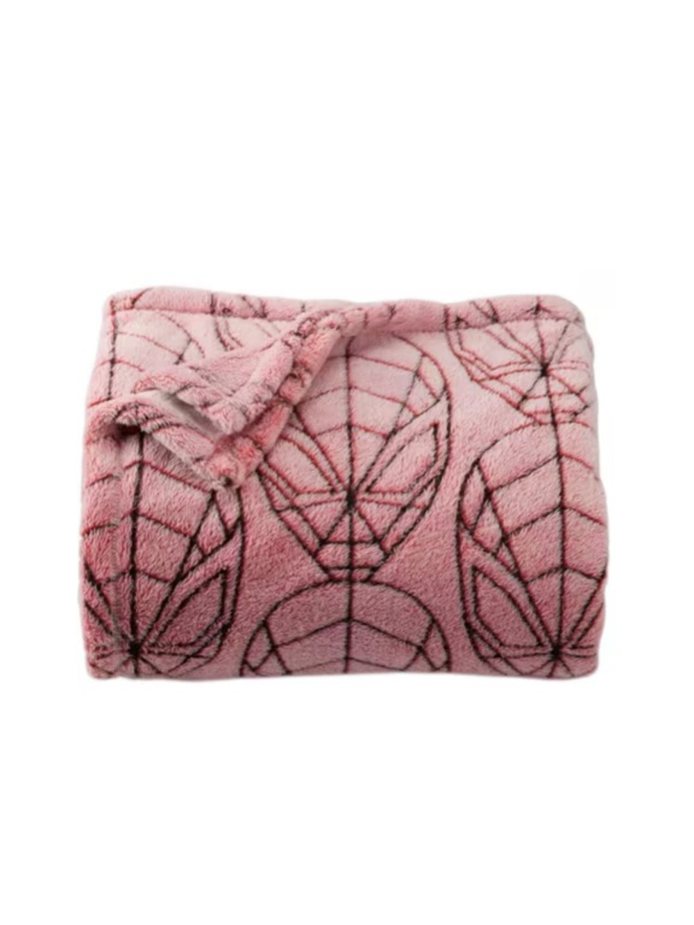 Marvel Plush Throw Blanket in Pink with Spider-Web Motif